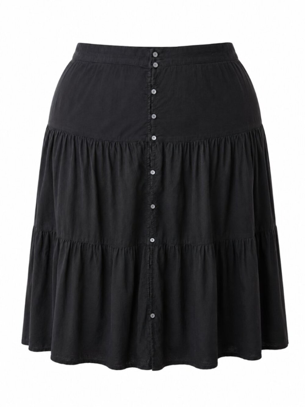 Old Navy Black Tiered Button Front Midi Skirt Size 4X